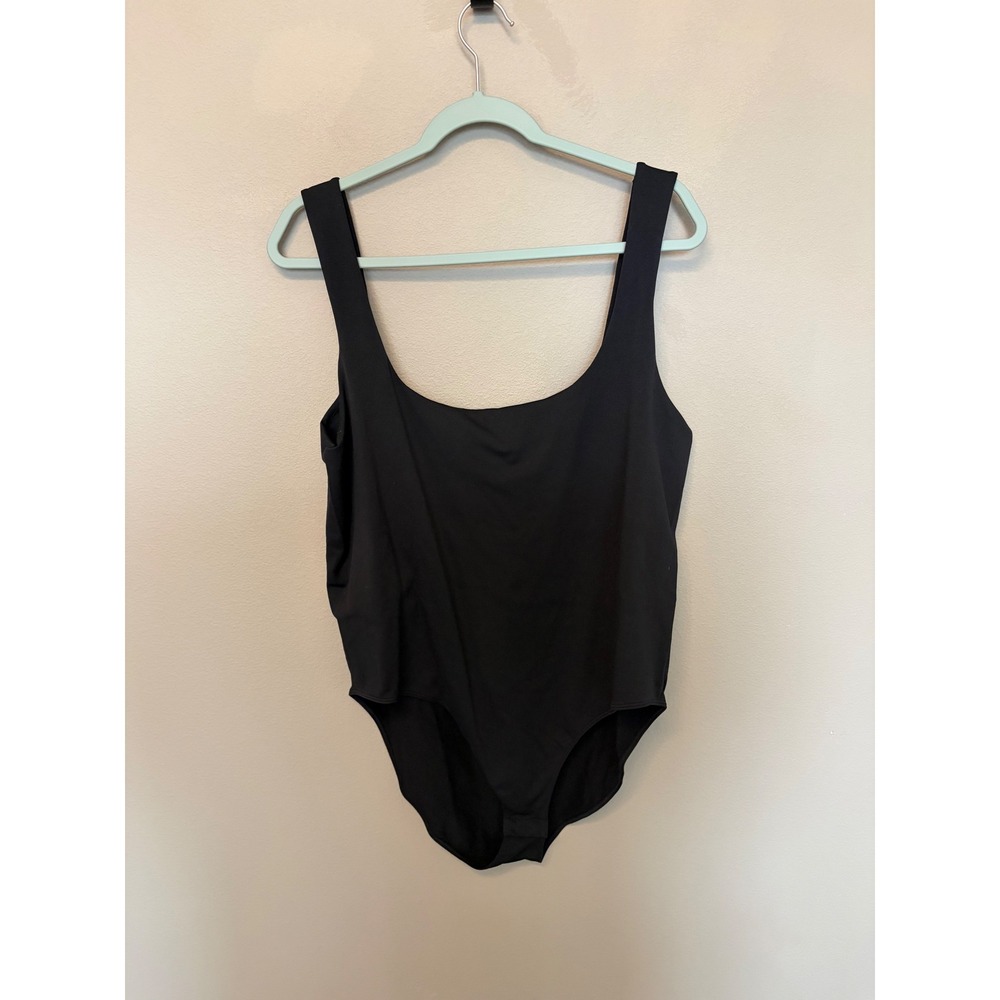 Black Square Neck Tank Bodysuit One Piece